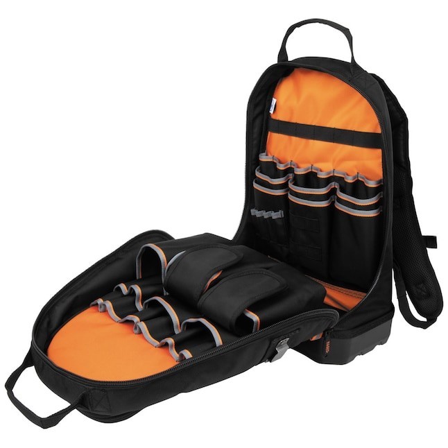 Klein Tools Tradesman Pro Tool Bag Backpack, 39 Pockets, Black, 14-Inch