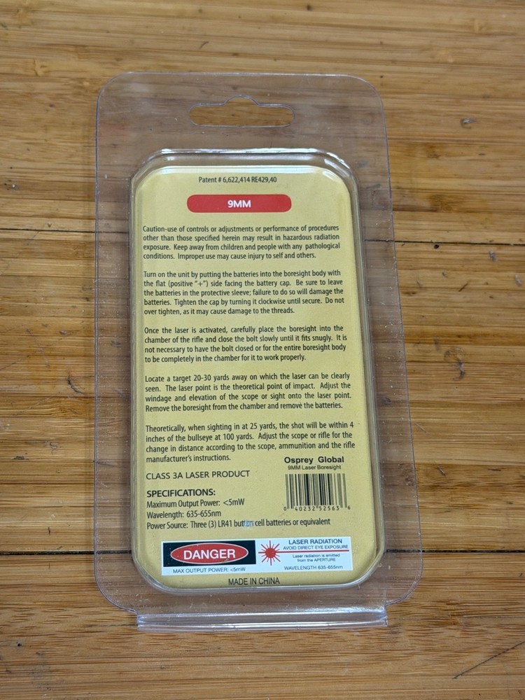 Osprey Global 9mm Laser Boresight