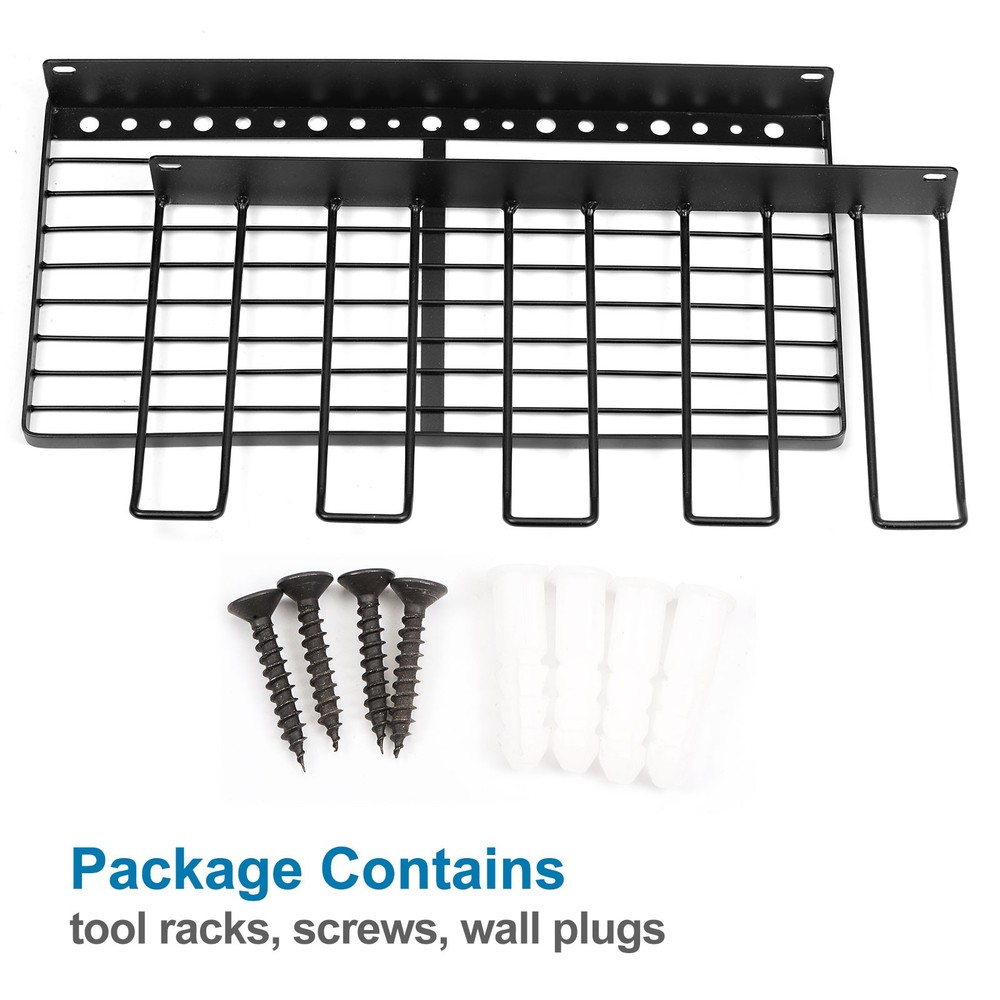 Power Tool Organizer Separate 2 Layers 4 Drill Storage Racks Wall Mount Style