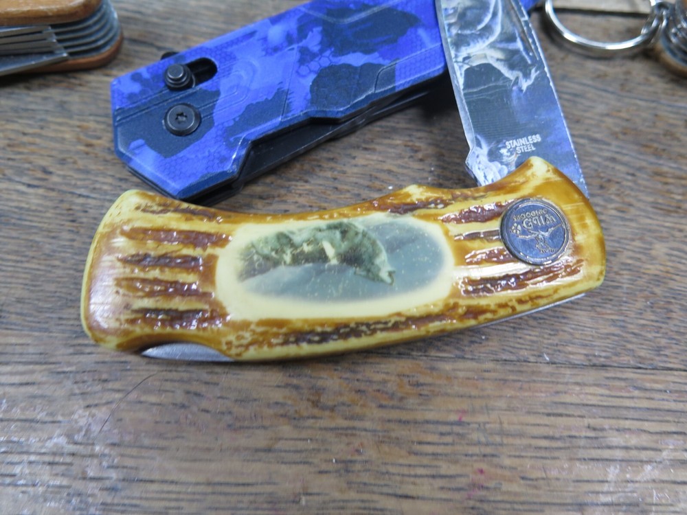 5 Assorted Multi-tool Knifes Bundle Kobalt Names Wood Plastic