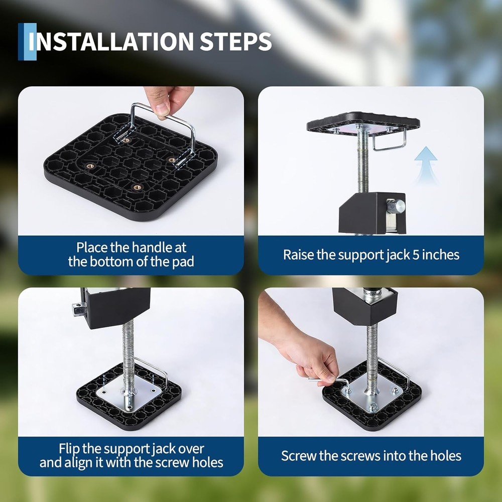 4PCS RV Slide Out Support Stabilizer Jacks Heavy Duty Adjustable Height Jack