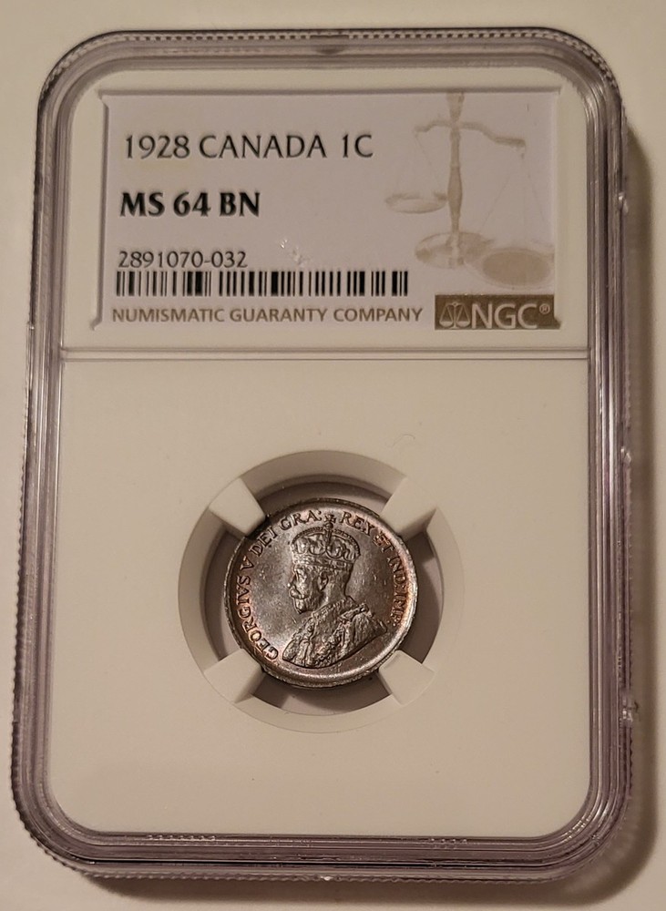 Canada George V 1928 Cent MS64 BN NGC
