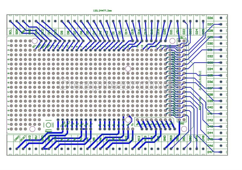 MEGA2560 Double PCB Prototype Screw Terminal Block Shield Board For Arduino