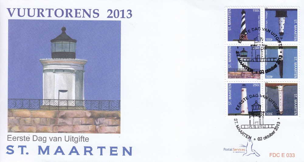 Sint Maarten Issue FDC 2013 (33) Light Houses