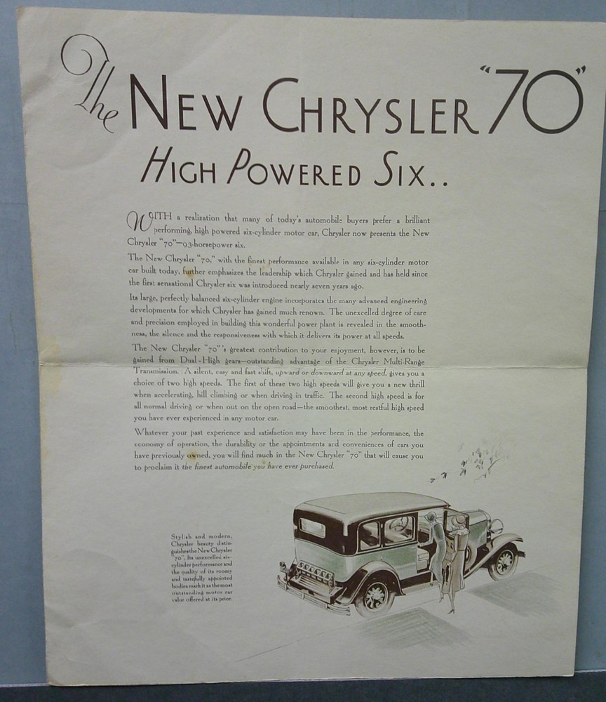1931 Chrysler Sales Folder