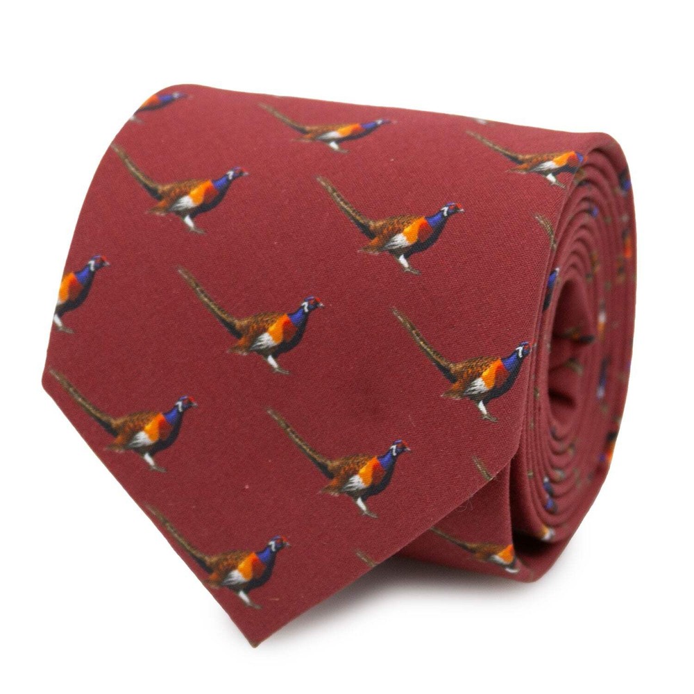 Pheasant Burgundy Men's Tie