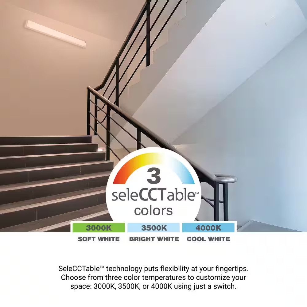 4 Ft. 3800 Lumens Integrated LED Dimmable White Wraparound Light, 4000K