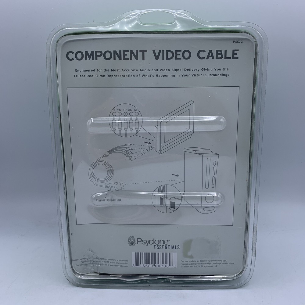 Psyclone Essentials XBox 360 HD Component AV Video Cable Optical Audio SEALED
