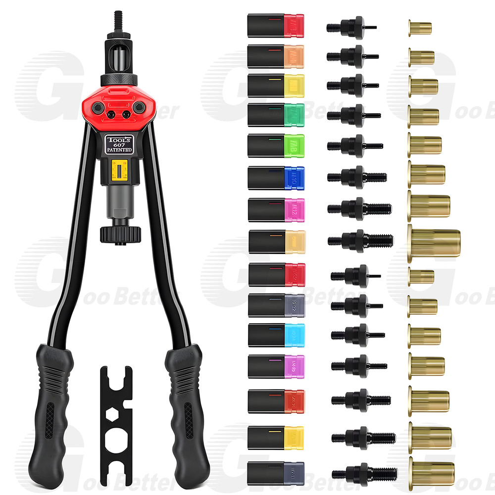 16'' Rivet Gun Kit Rivnut Thread Setting Tool Nut Setter NutSert Metric 200PCS