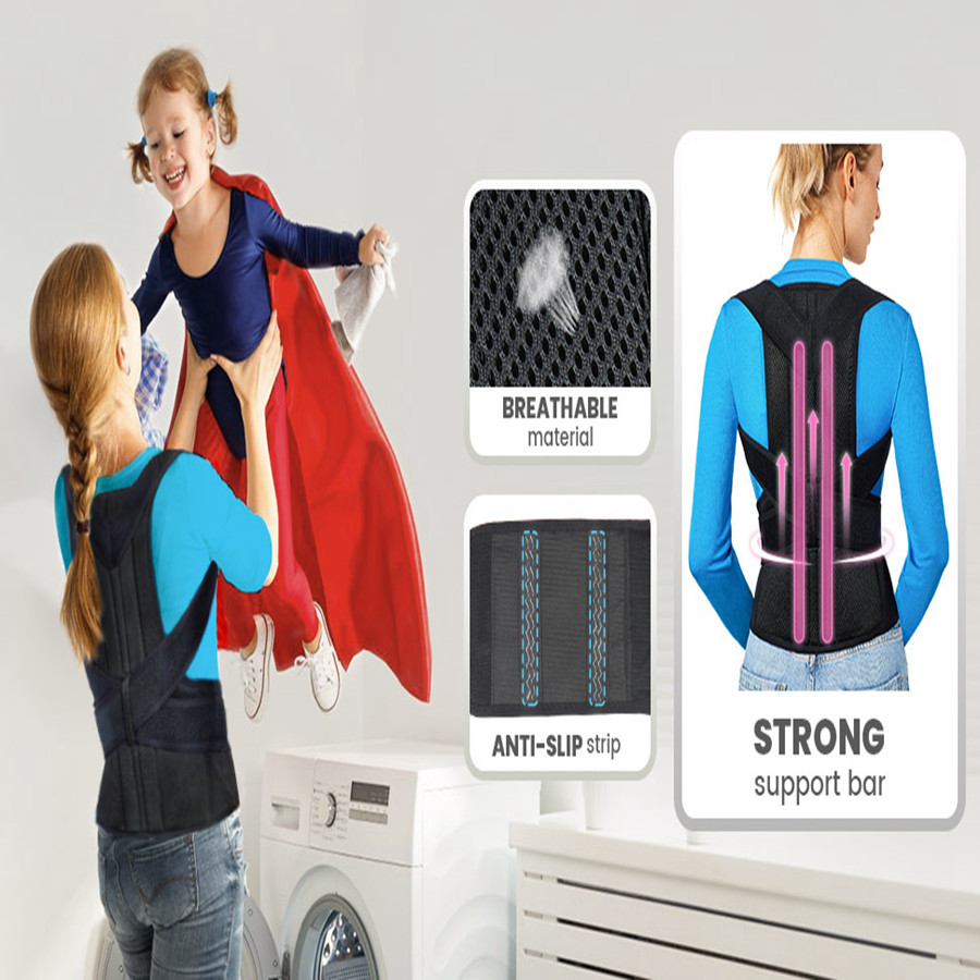 Men Women Posture Corrector Adjustable Low Back Support Shoulder Brace Belt Man