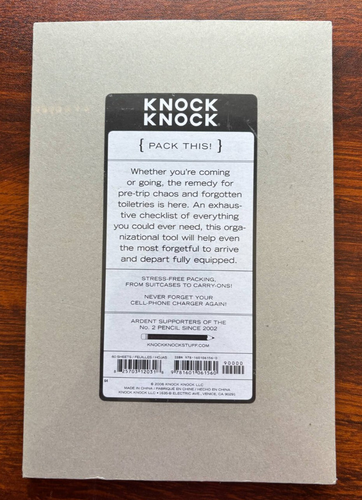 Knock Knock Pads Pack This 60 Sheet Pad