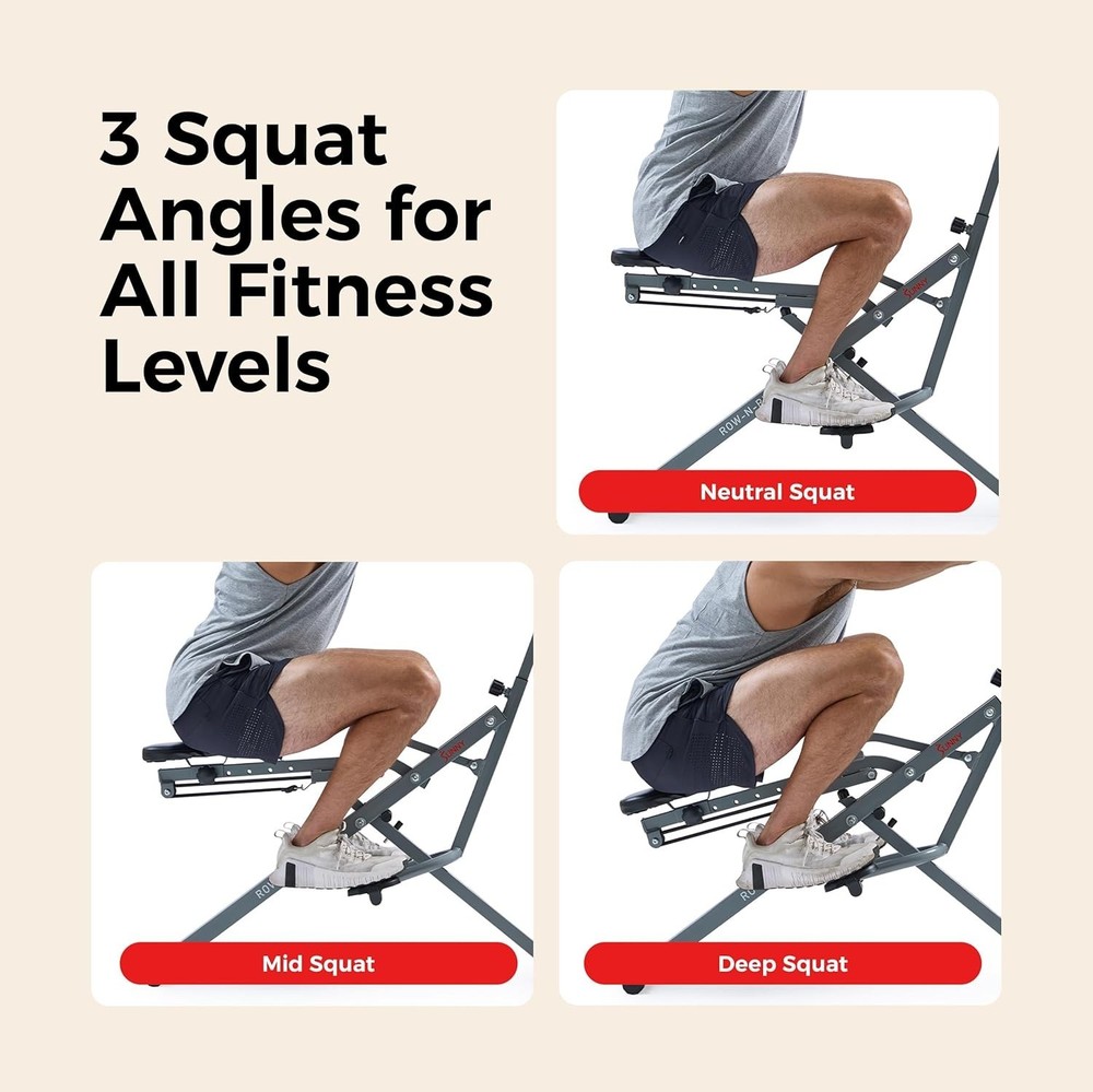 Smart Row-N-Ride Glute & Leg Trainer – Foldable Squat Rower with App Connect