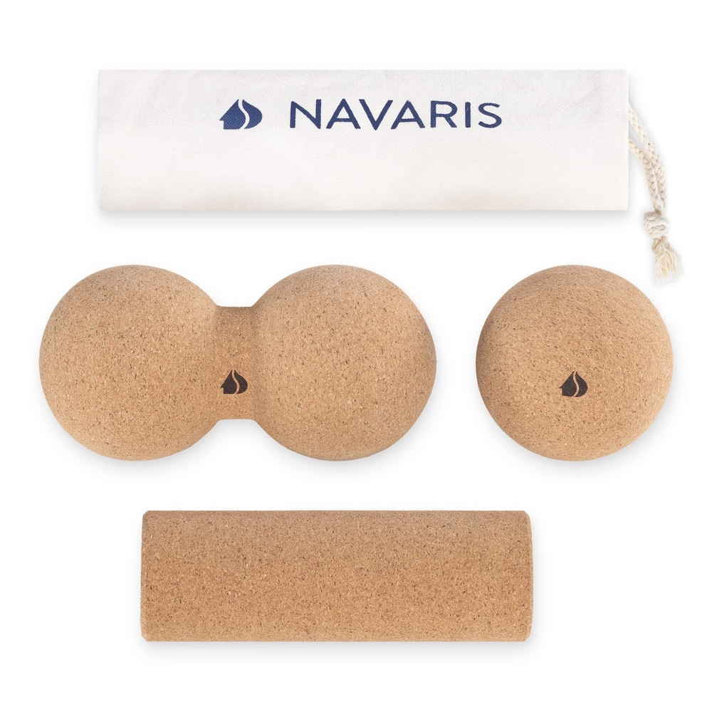 Cork Massage Roller Set (3 Pieces) - Peanut Roller, Massage , Mini Roller for...