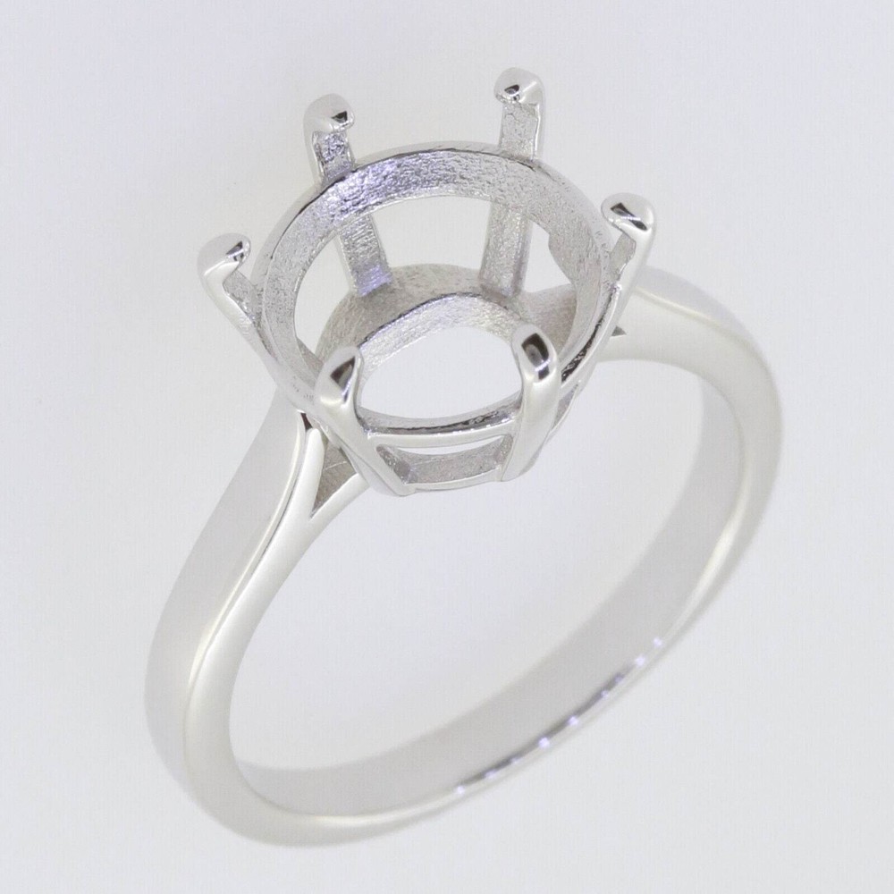 Sterling Silver Semi Mount Ring Setting Round RD 11mm