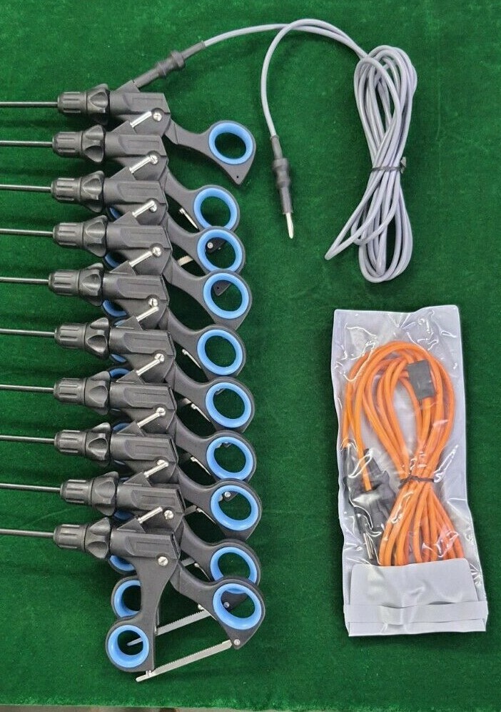 10pc Laparoscopic Grasping Forceps 5mmx330mm with Cable Reusable Instruments