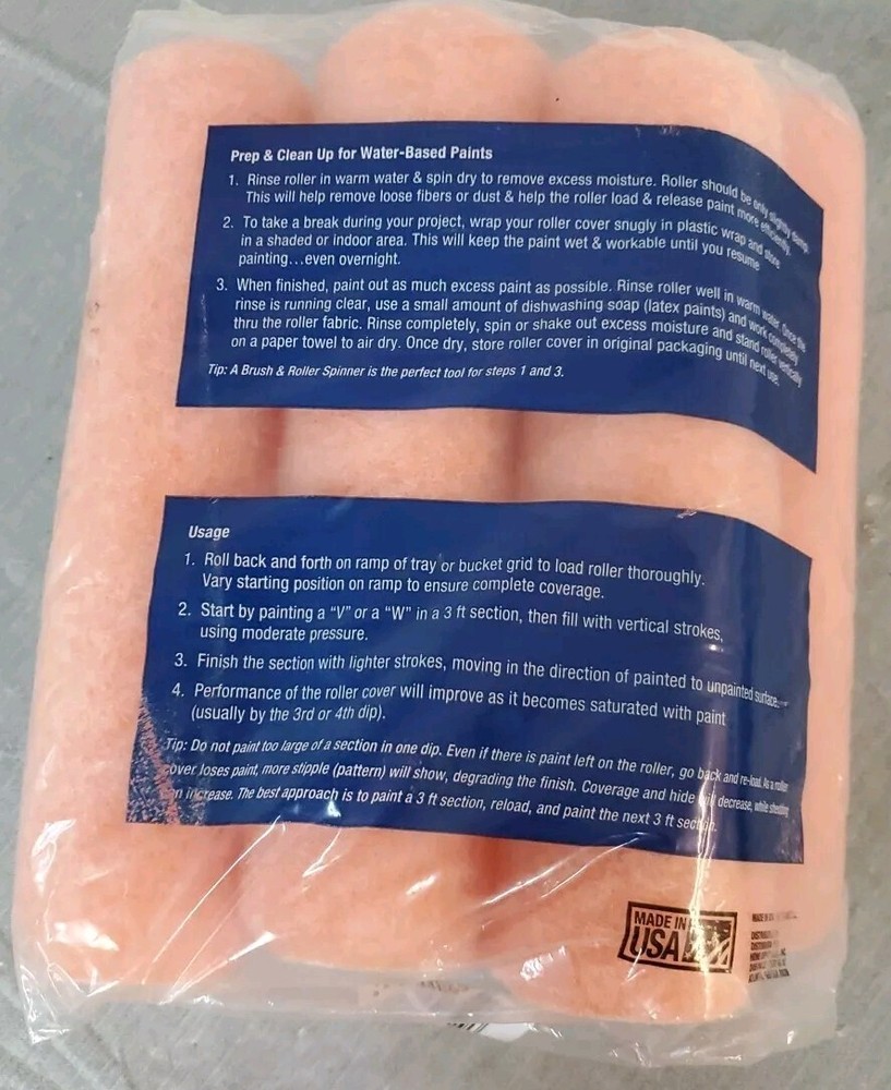 Good 9in. x 3/8 In Medium Density Polyester Roller Cover 6 Pack