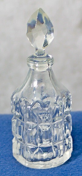 Pressed Glass Perfume Bottle with Plastic Stopper