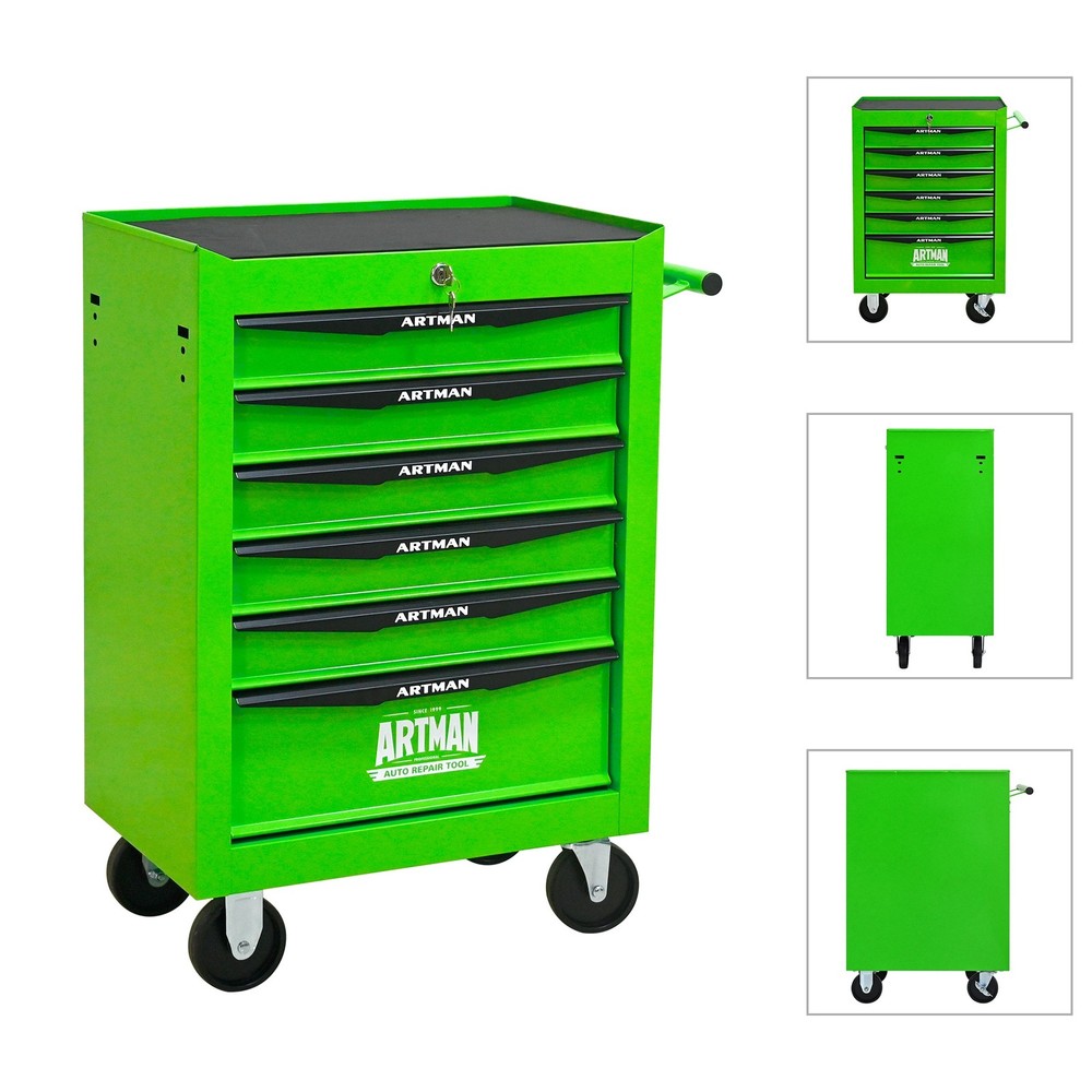 Rolling Tool Chest with 6 Drawers,Steel Tool Storage Box Organizer for Workshop
