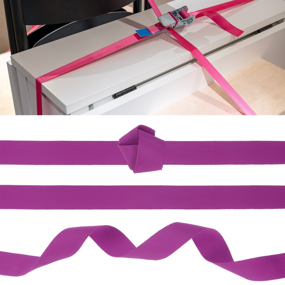 Nylon Webbing Strap 25Yards 7/8" Polypropylene Lightweight Strap Deep Hot Pink