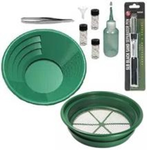 Sluice Monkey  Special 14" Green Gold Panning Kit 1/8" Mesh Classifier