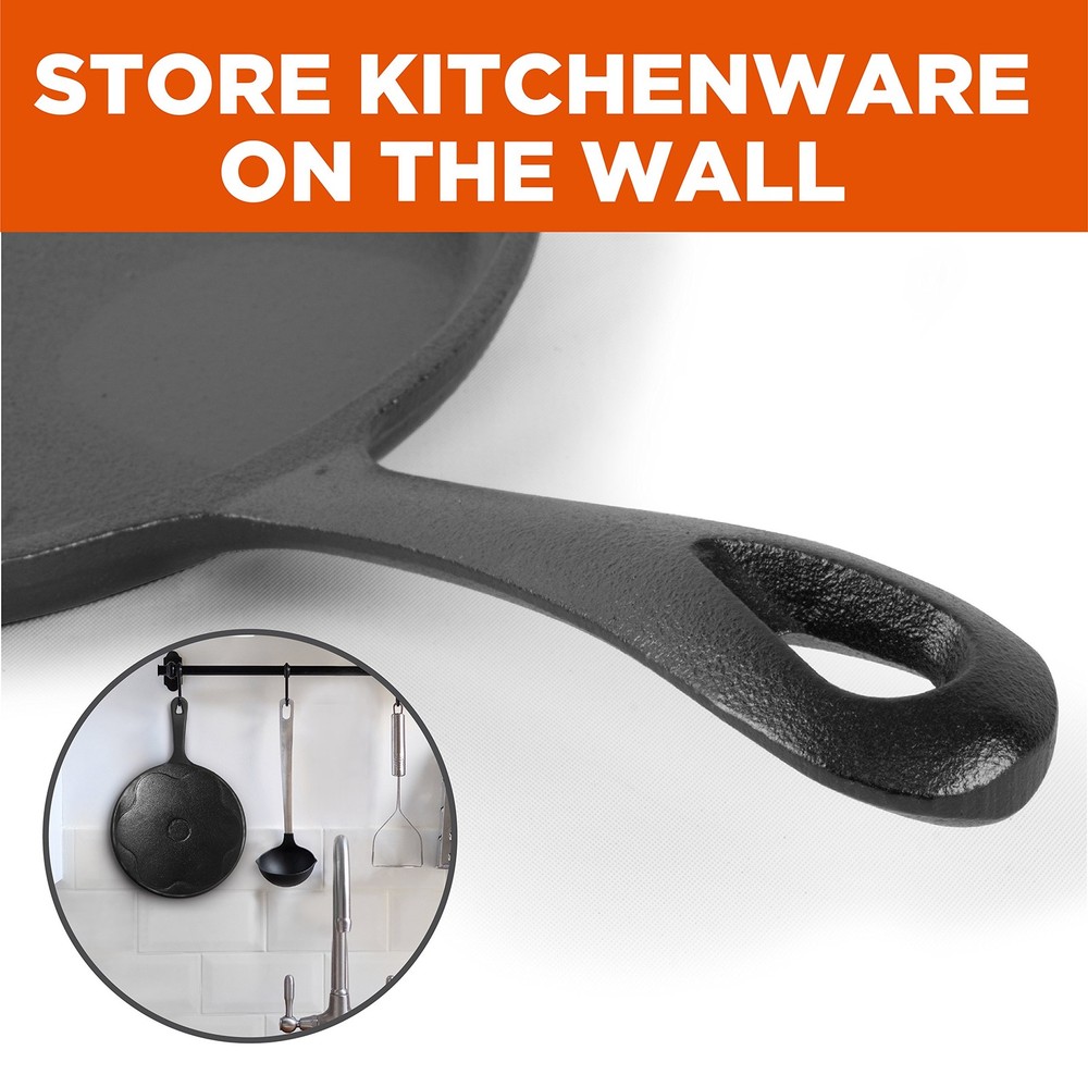 Commercial CHEF 3-Piece Cast Iron Griddle Set, Pre-Seasoned Iron, Includes 8