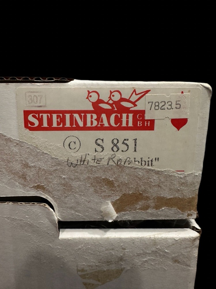 Steinbach White Rabbit Nutcracker Full Size In Box And In Excellent Condition