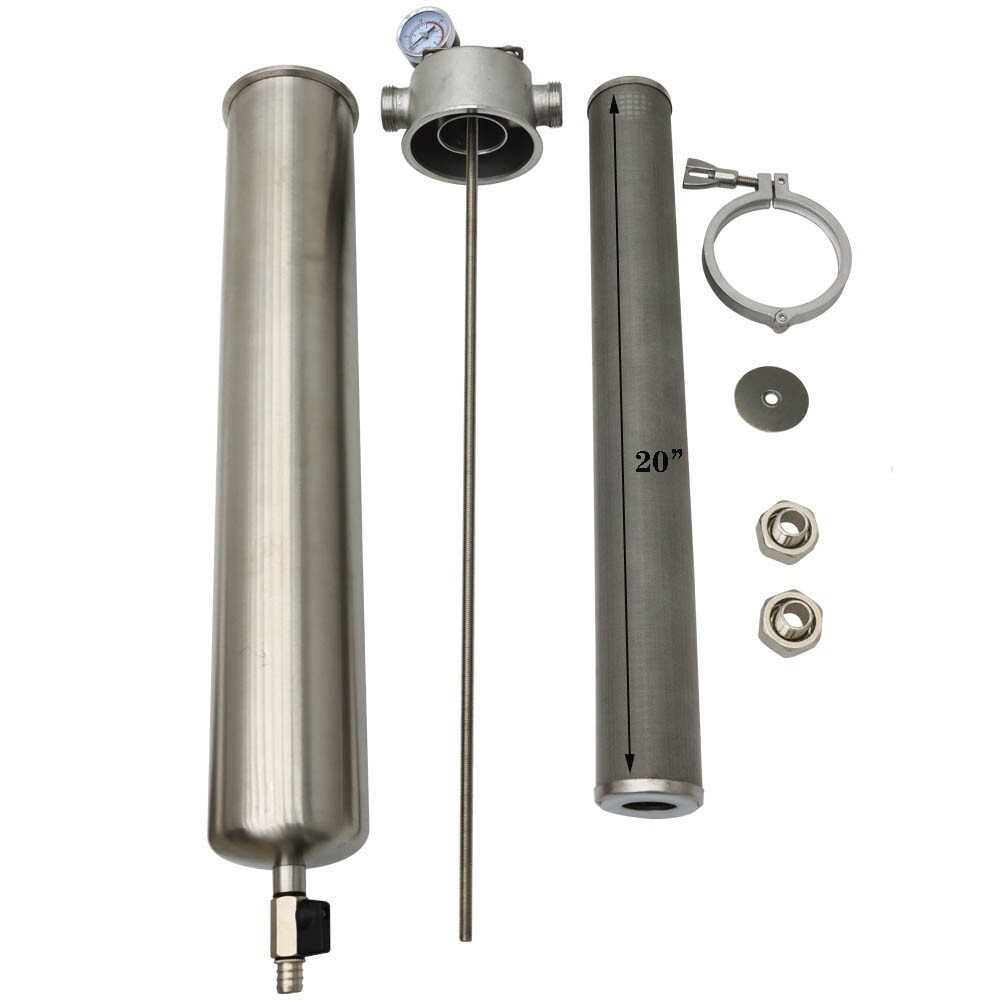 TECHTONGDA 20" Stainless Steel House Waterway Filter Front Filter 40μm 15000L/h