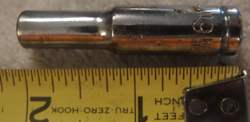 6 mm 6 pt,1/4" dr chrome vanadium deep socket VTG tool,6mm