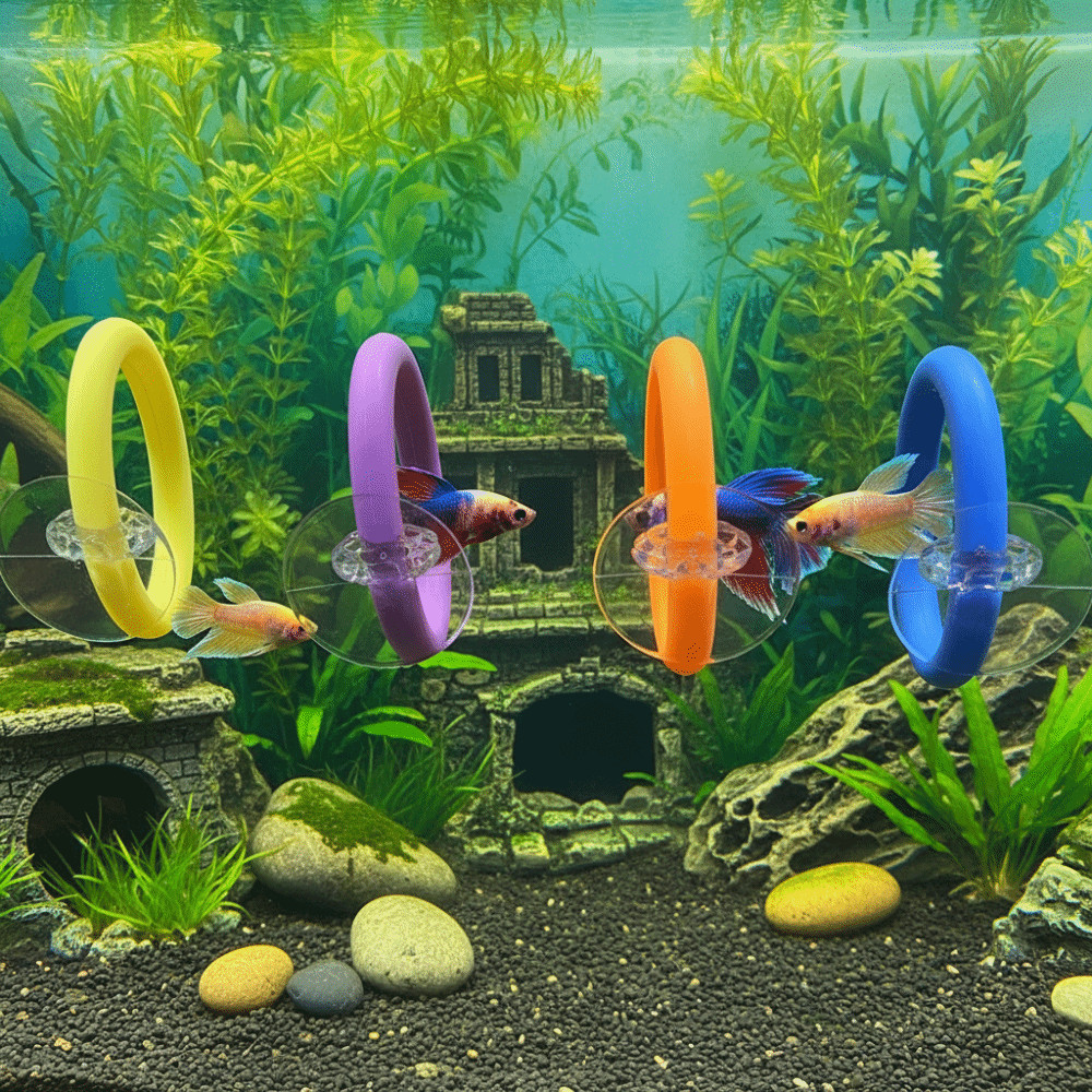 4PCS/SET Waterproof Fish Training Ring Betta Training Circle Decorative Purpose