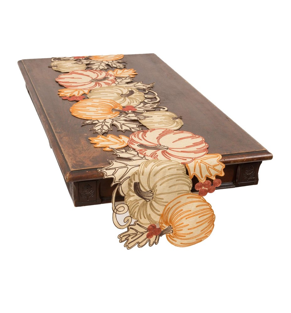 Pumpkin Party Table Runner, 15x54, Goldenrod