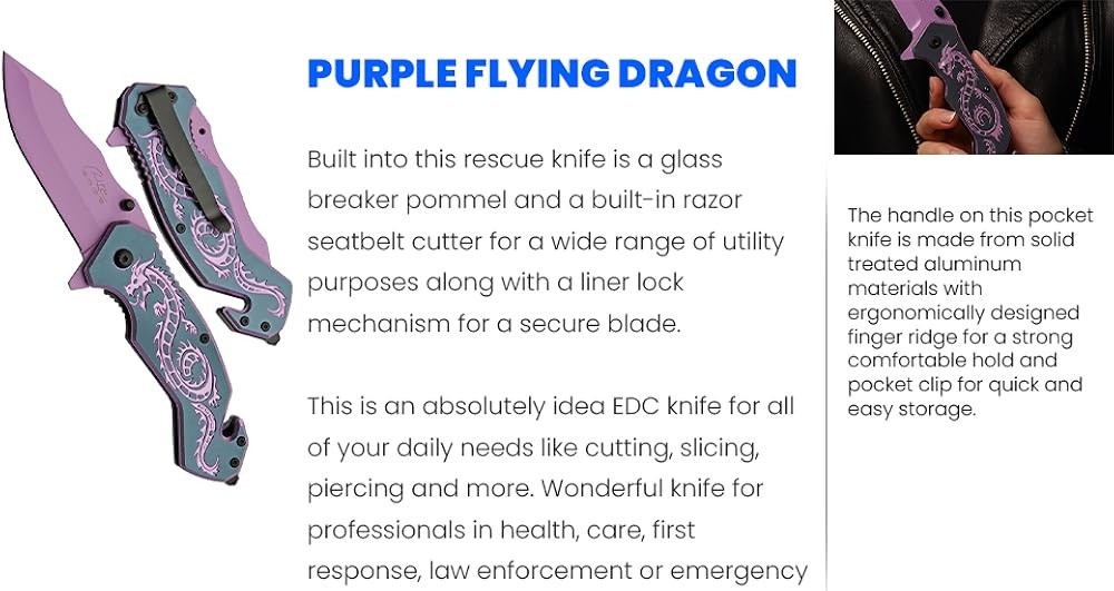 Flying Dragon Assisted Open Rescue Utility Folding Knife