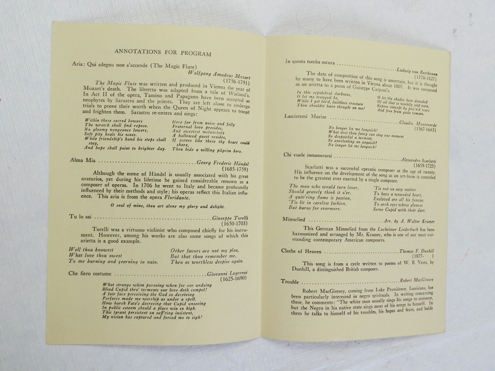 1938 Concert Program SIGNED BY EZIO PINZA, OPERA SINGER