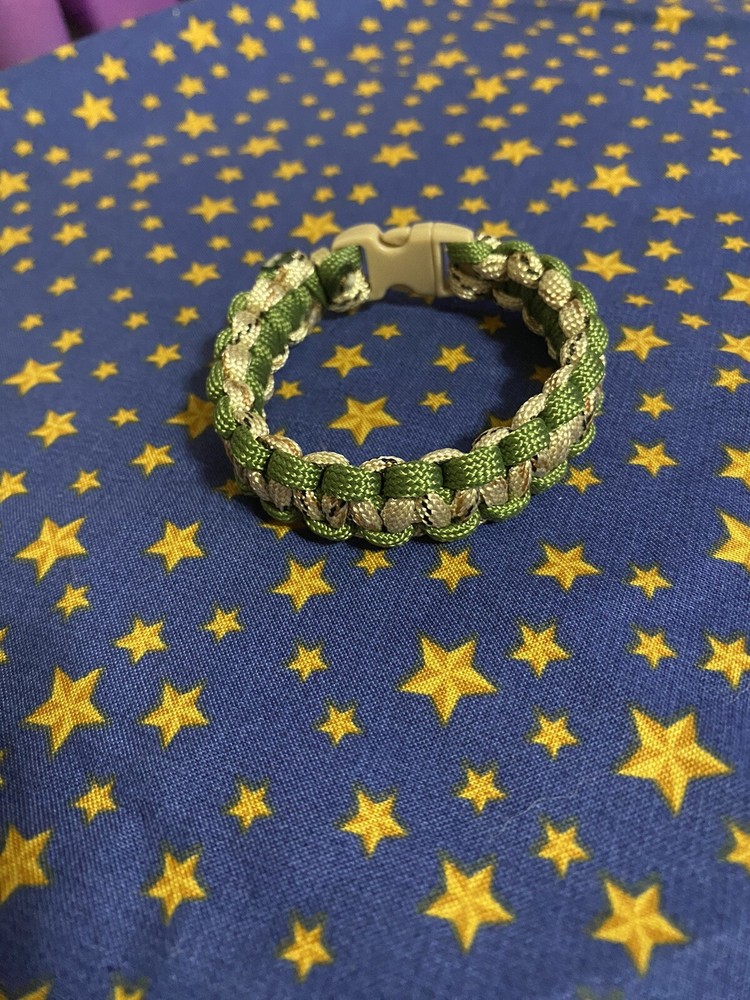 Green and Brown Camo Paracord Bracelet - Handmade