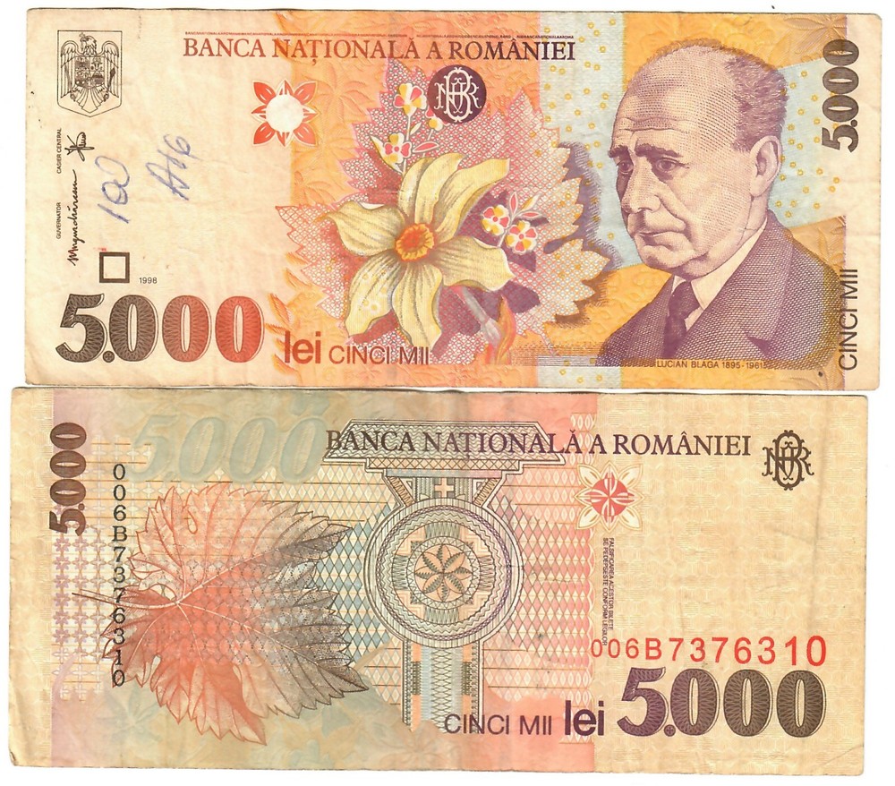 Romania 5000 Lei 1998 (2000) VF