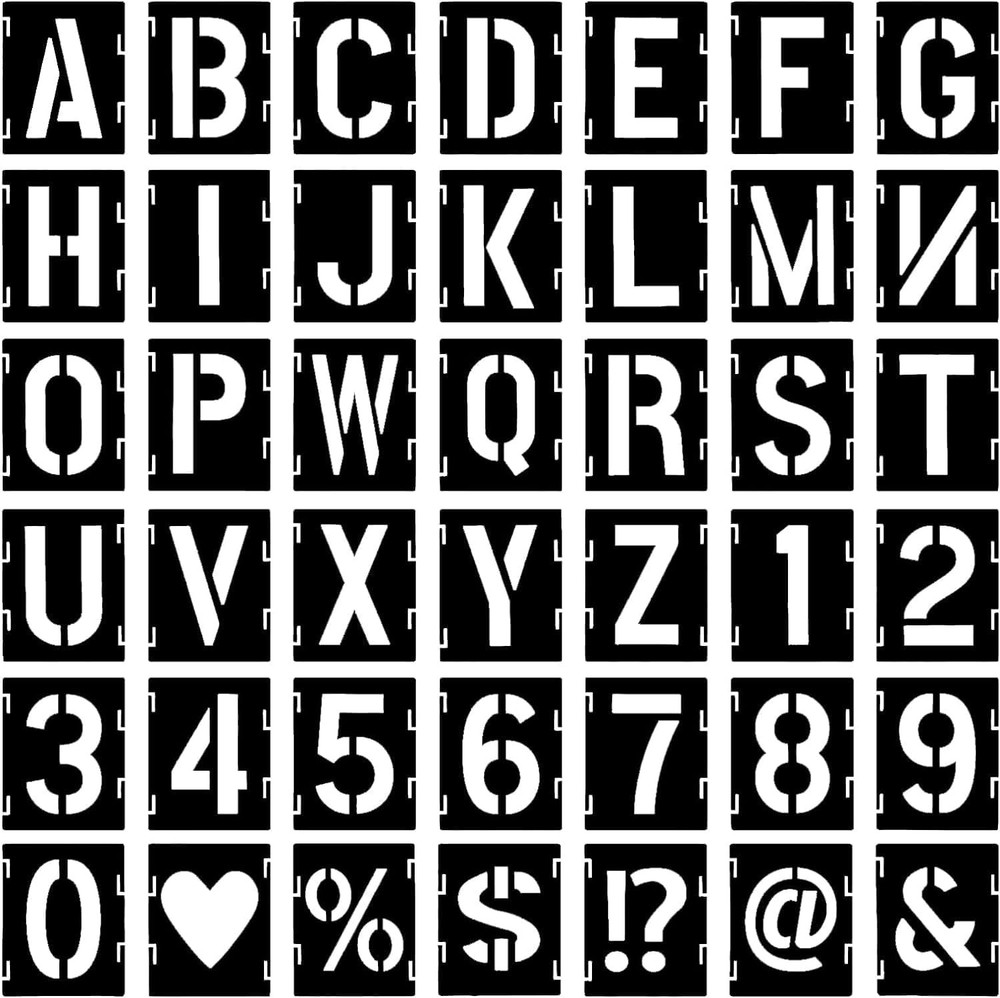 Letter Stencils 42pcs 3.5 Inch Alphabet Number Set