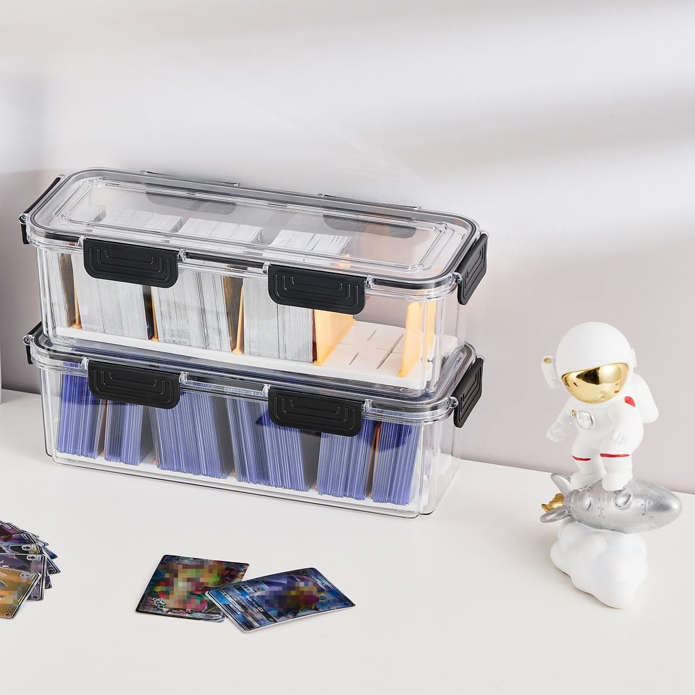 Toploader Storage Box, Trading Card Storage Box with 5 Dividers, Hard Plastic...