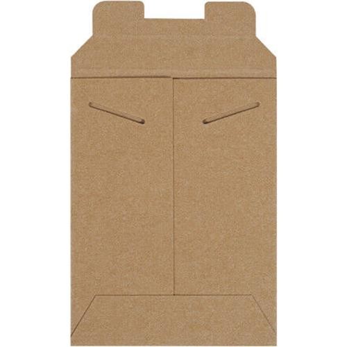 100 Kraft Flat Mailers 6x8 Tab Lock Rigid Envelopes for Documents Photos