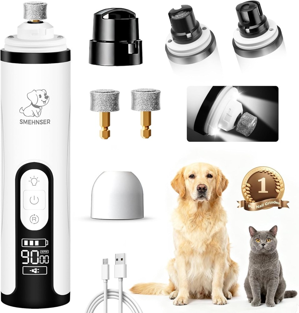 Cordless Dog Nail Trimmer 3 Speed Quiet LED