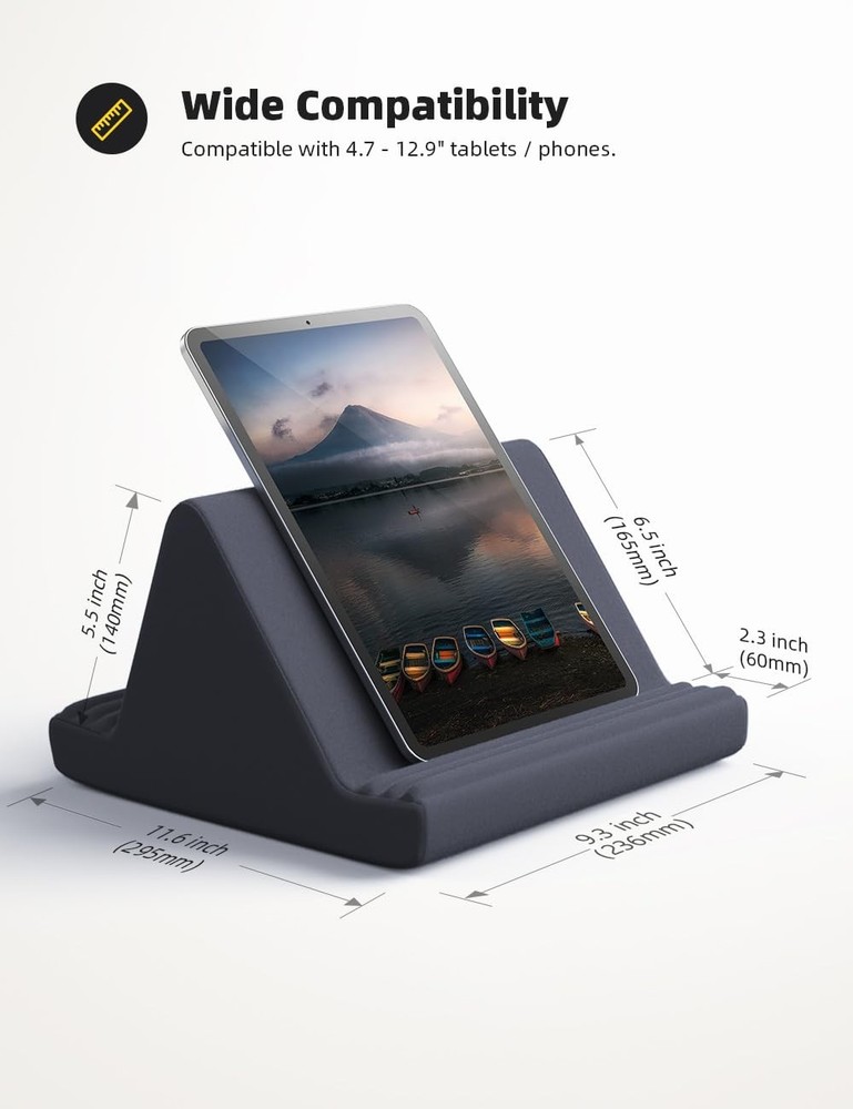 Lamicall Tablet Pillow Stand for Lap - Adjustable Holder Dock for Beds & Sofas