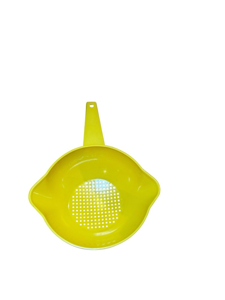 Tupperware Yellow Strainer Colander Vintage With Handle 1200-7