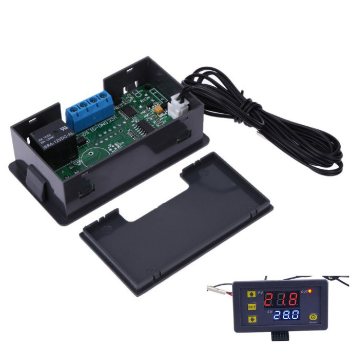 W3230 DC12V Probe line Digital Temperature Control LED Display Thermostat Meter