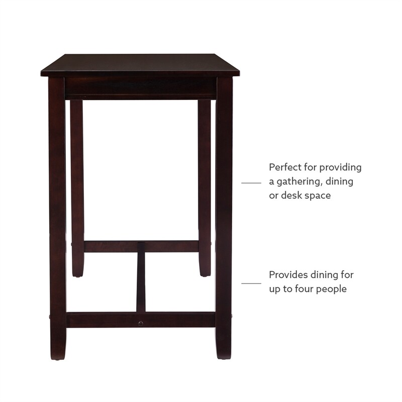 Linon Claridge 36" Wood Counter Height Pub Table in Walnut