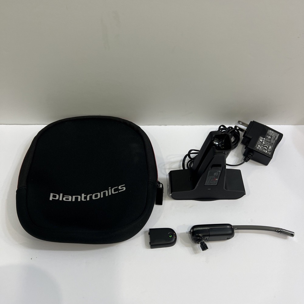 Plantronics WH500 Black - Bluetooth Headset - Cradle, Charger, Missing Eartips