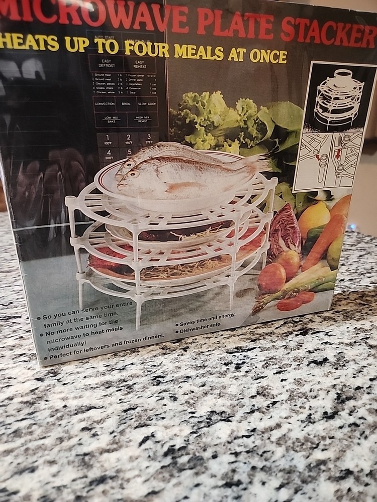 Vintage Microwave Plate Stacker- 2 Pack Sealed