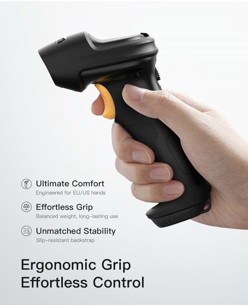 Inateck BCST-60 Barcode Scanner Wireless Reader Gun 2.4GHz Automatic Scanning