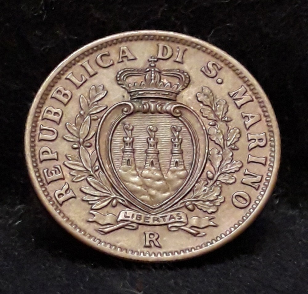 1937-R San Marino 5 centesimi, UNC, KM-12