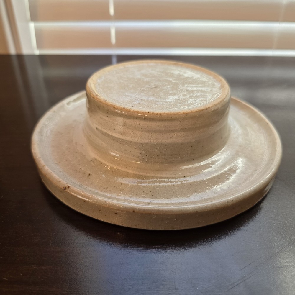 Handmade Stoneware Glazed Tan Large Candleholder