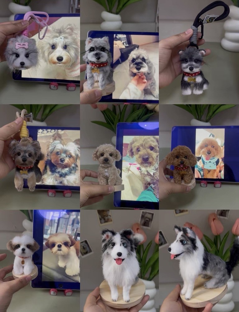 Custom Needle Felted Pet Portrait Keychain 🐾