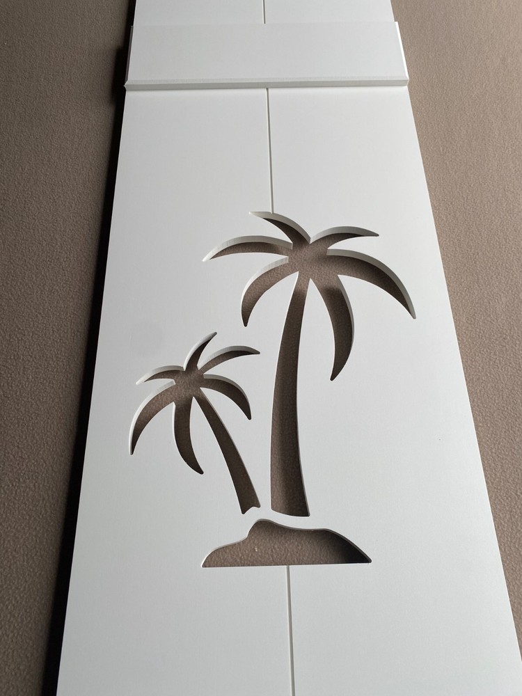 Custom Palm Tree Shutter, PVC Exterior Shutter, Sold Individually