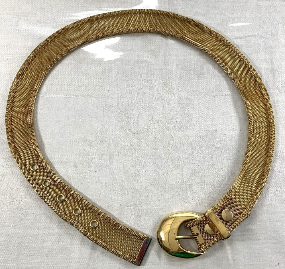 Gold Tone Mesh Belt 34"